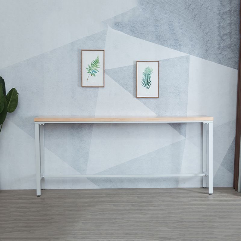 Indoor Wood Counter Wine Table Rectangle Natural and White Bar Height Pub Table