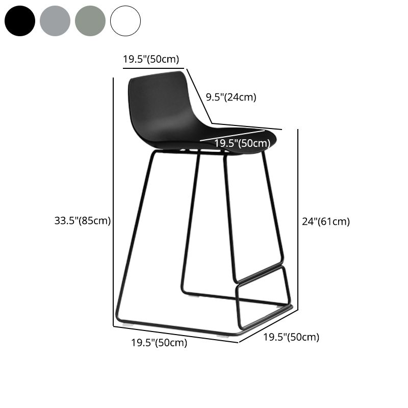 Nordic Bar-stool Plastic Counter Bar Stool for Kitchen Bar with Metal Legs