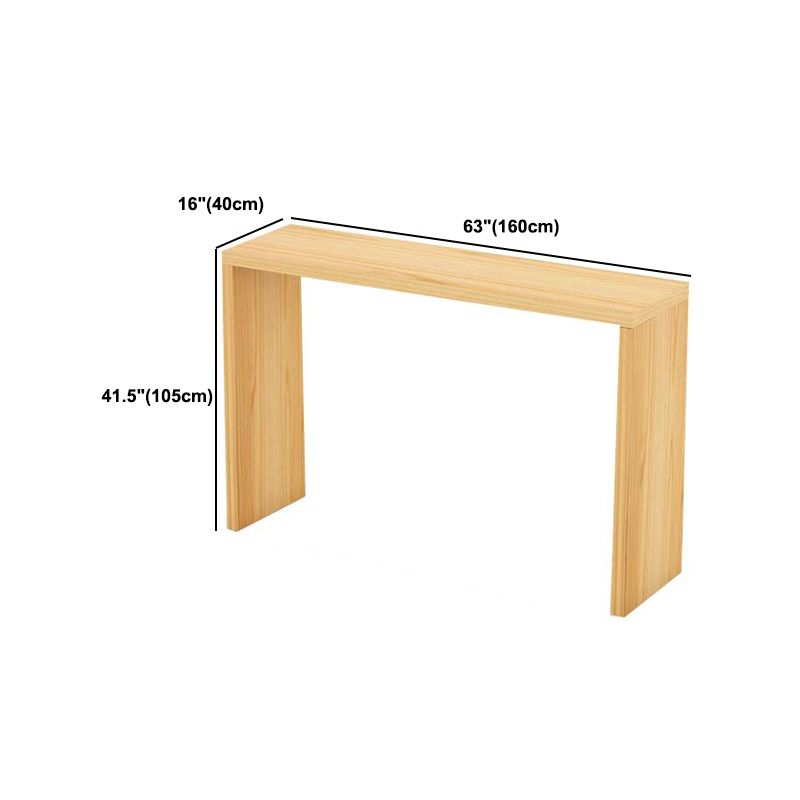 Modern Rectangle Solid Wood Bar Table Set 1/5/9 Pieces Counter Table with Backless Stools