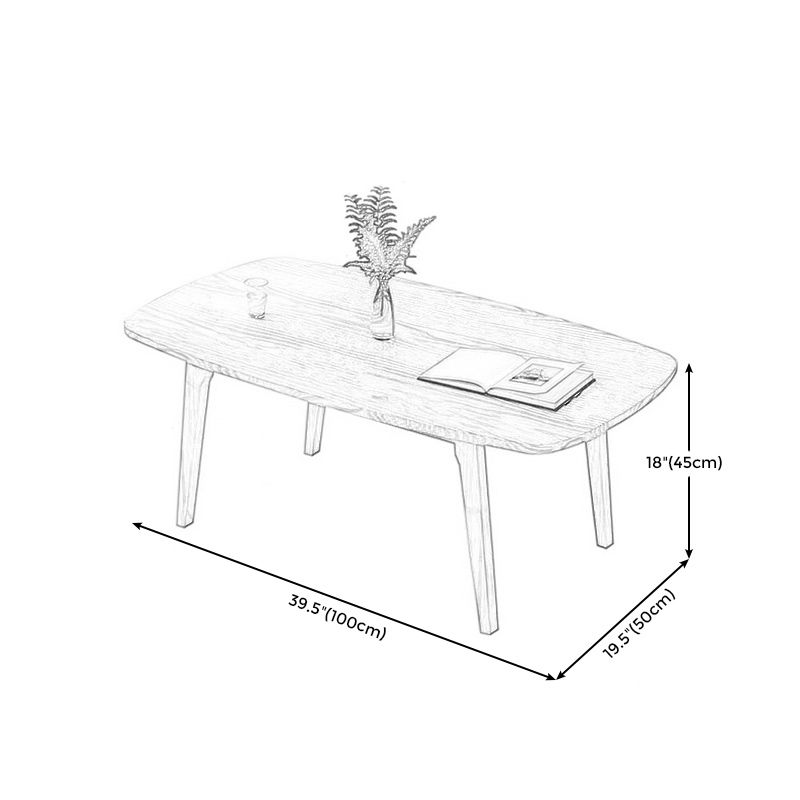4 Legs Rectangular Coffee Table with Storage Rack Made of Wood