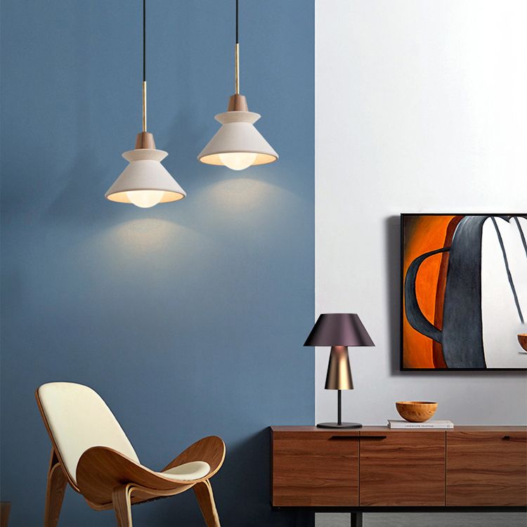 Modern Simplicity Cone Ceiling Chandelier Cement Hanging Light for Living Room