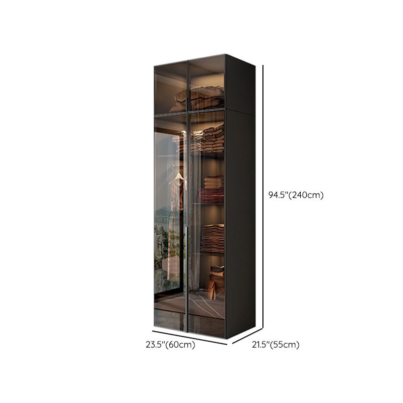 Modern Style Glass Wardrobe Bedroom Wardrobe Closet with Soft Close Door