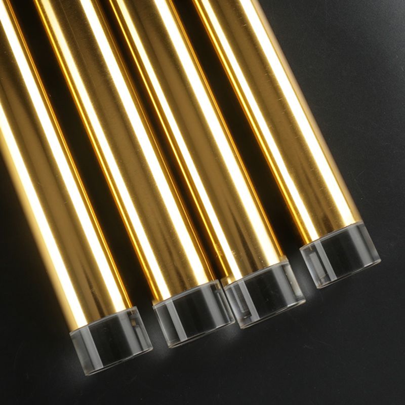 Minimalismo Cilíndrico LED Luz colgante Estilo moderno Alimento de tira larga con pantalla de lámpara de cristal