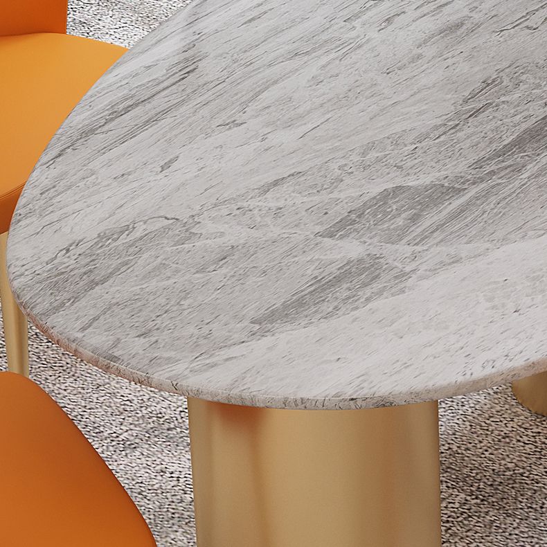 Sintered Stone Dining Table Traditional Luxury Table with Gold Frame