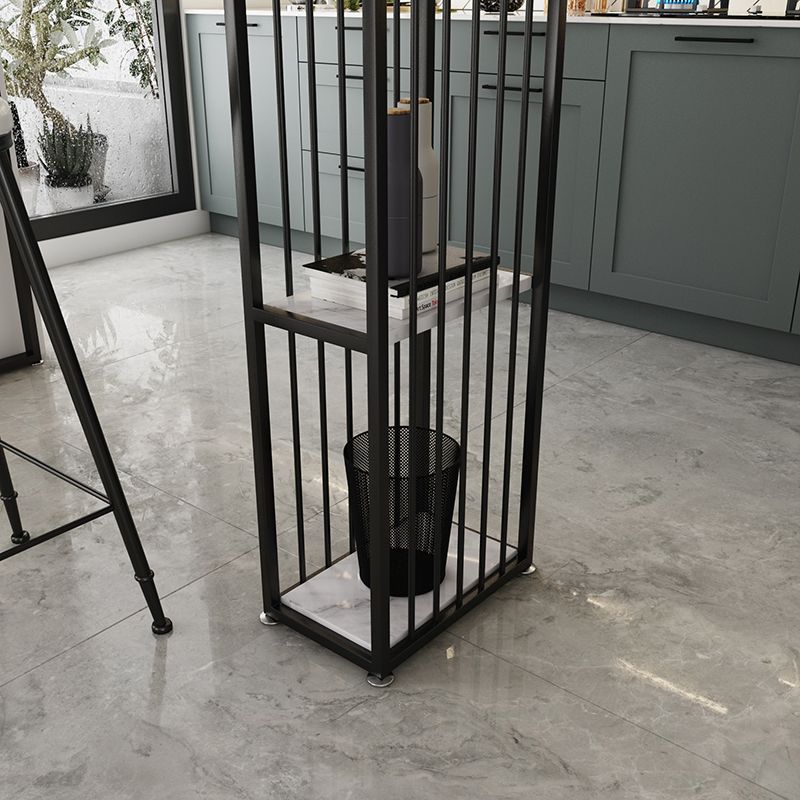 Contemporary Metal Frame Bar Dining Table Rectangle Bar Table with Storage