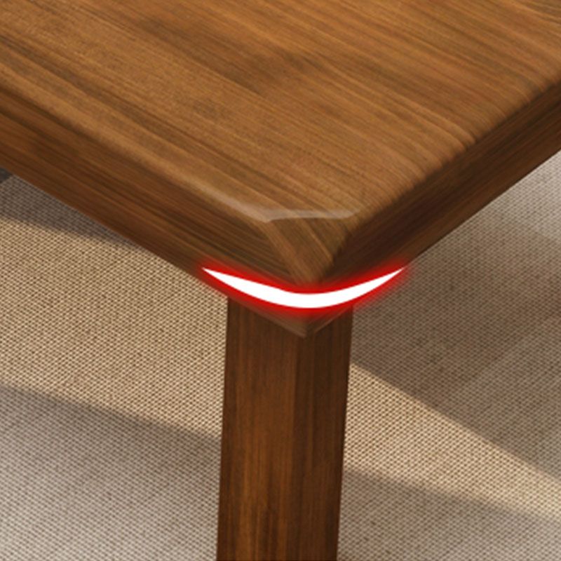 4 Legs Rectangular Wood Coffee Table in Brown of 17.7 Inches High