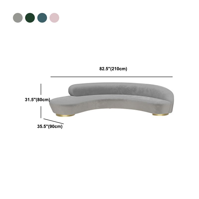 Contemporary Curved SofaWool Recessed Arm Sofa 35.43 inch Wide