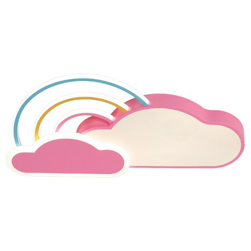 Cloud and Rainbow Kindergarten Flush Light Acrylic Cartoon LED Ceiling Mount Light Fixture