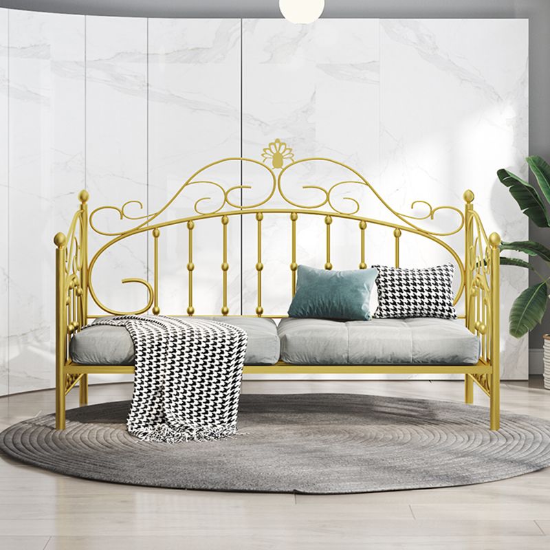 45.27" Metal DayBed with Headboard Low Profile Bed for Bedroom