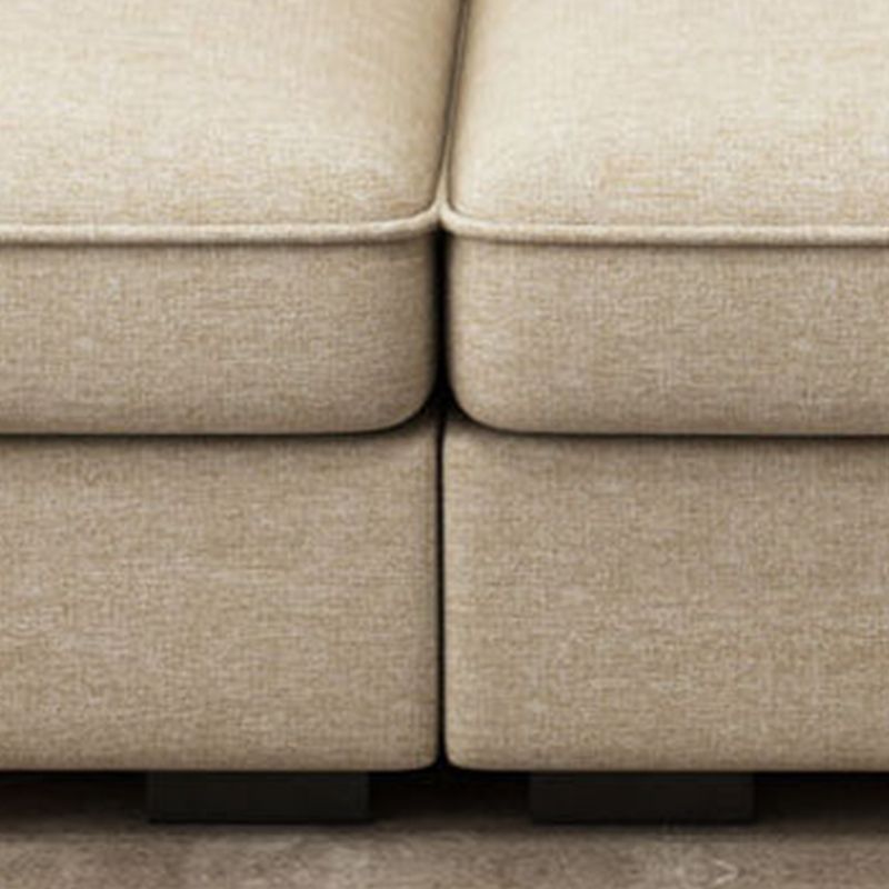 Blue L-Shape Sectional with Pillow Top Arm and Pillows Back for Four People