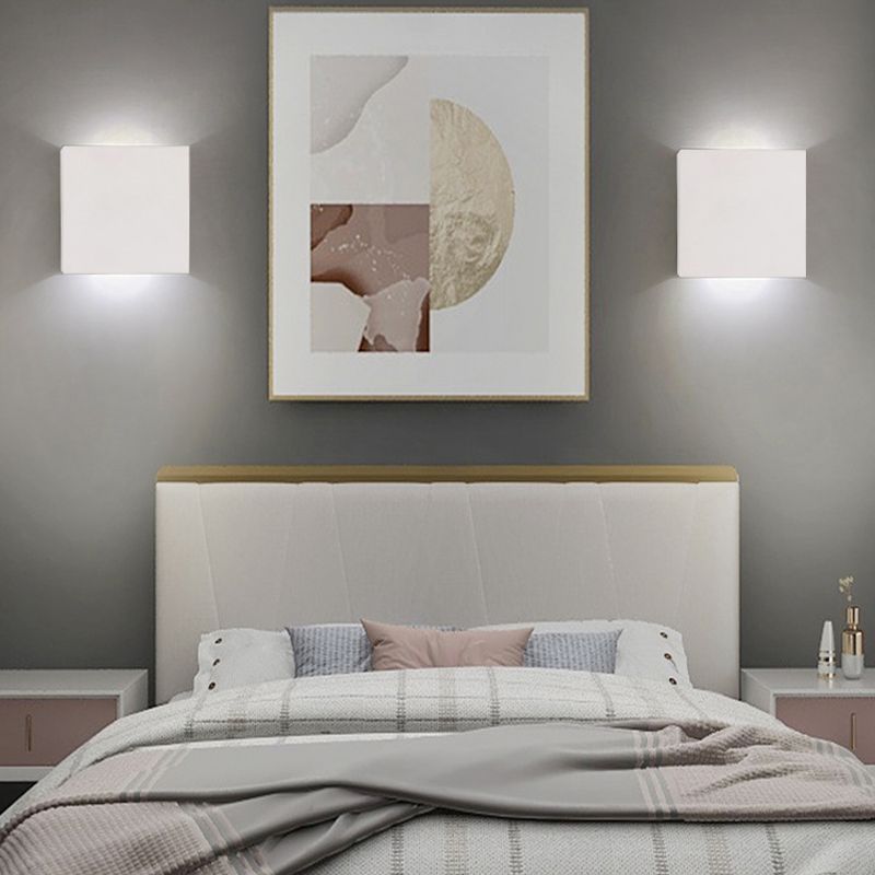 Contemporary Aluminum Wall Light Cube 4" Wide Wall Washer for Living Room