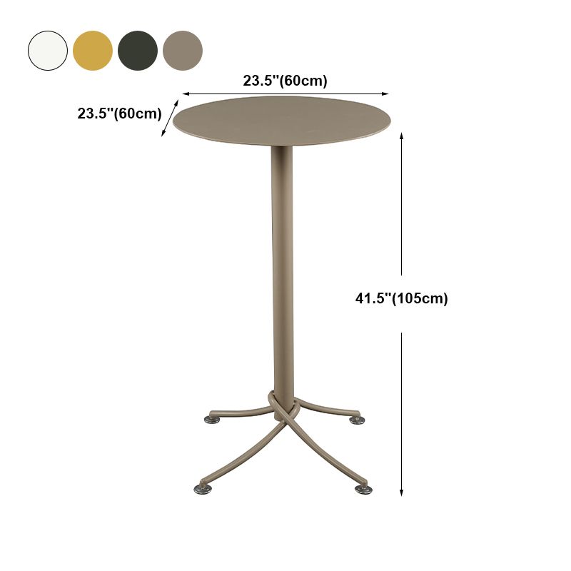 Outdoor Metal Top Counter Table Metal 4 Legs Industrial Style Foldable 42-inch Bar Table