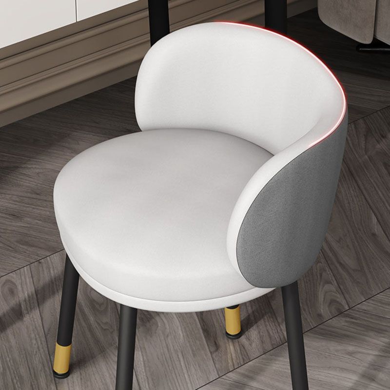 Sillas de comedor sin brazos con respaldo sólido de diseño escandinavo, sillas laterales tapizadas
