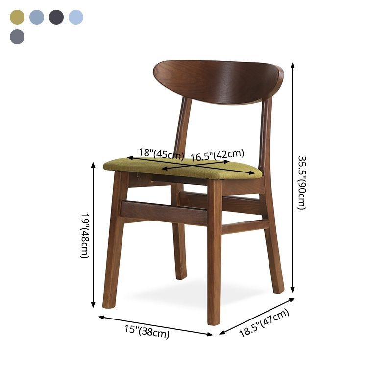 Contemporary Style Wood Side Dining Chairs Open Back Dining Armless Chairs