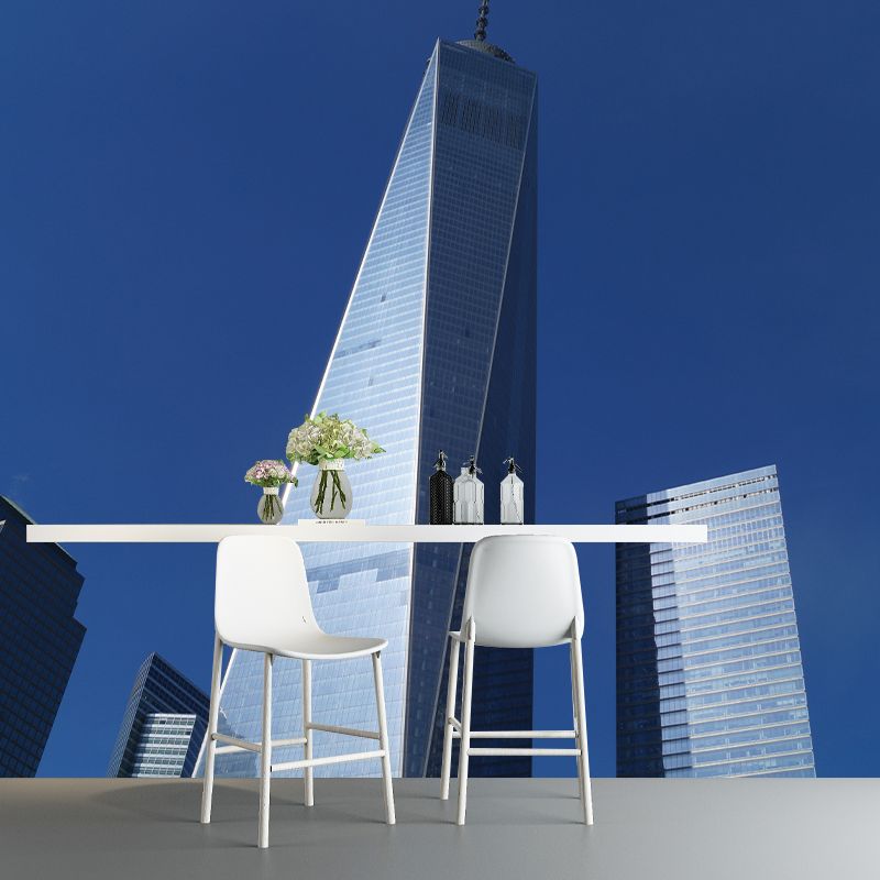 New York City Architecture Murals Contemporary Wall Covering for Sitting Room