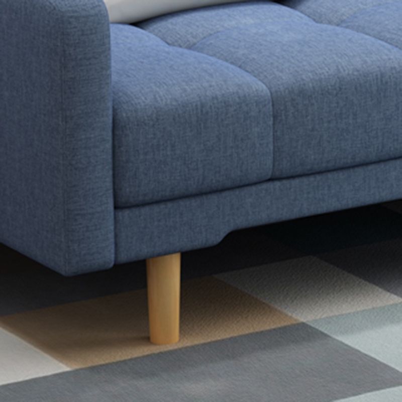Contemporary Biscuit Back Standard Square Arm Fabric Stationary Sofa