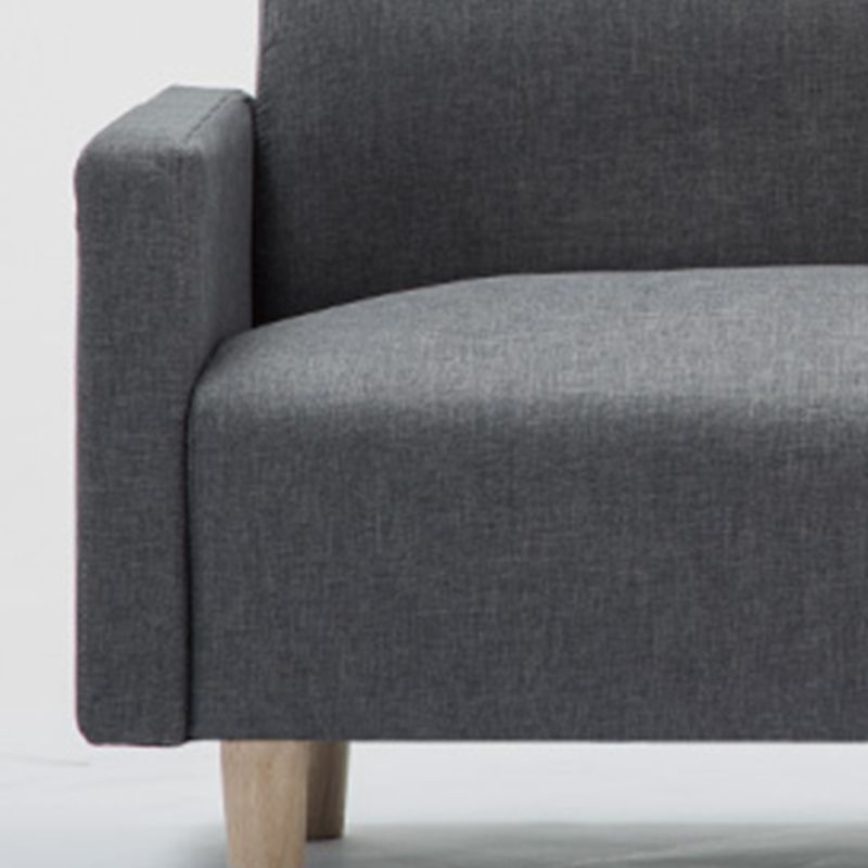 Leather and Linen Standard Tight Back Square Arm Settee Couch