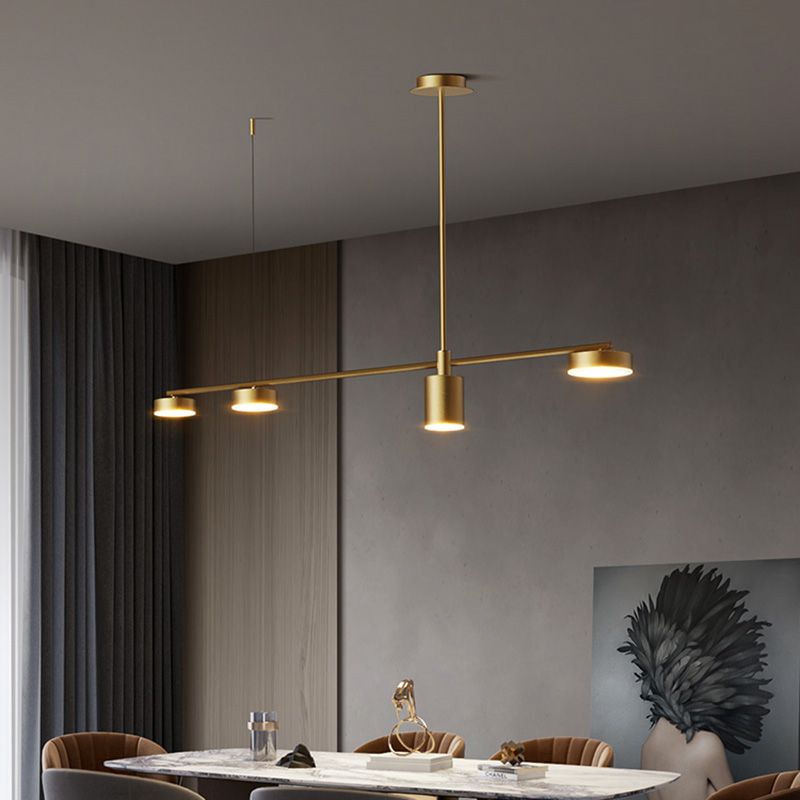 Drum Dinning Room Island Ceiling Light Metal LED Minimalist Island Pendant Light