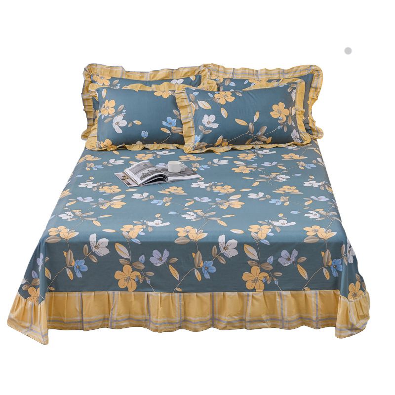 Sheets Cotton Floral Printed Breathable Ultra Soft Wrinkle Resistant Bed Sheet Set