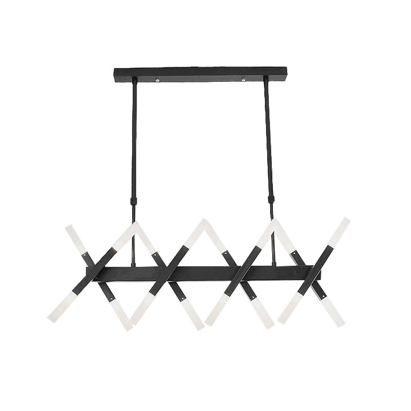 Acrylic Tube Island Pendant Modern 16/20 Lights Black/White/Gold Ceiling Pendant Light for Dining Room