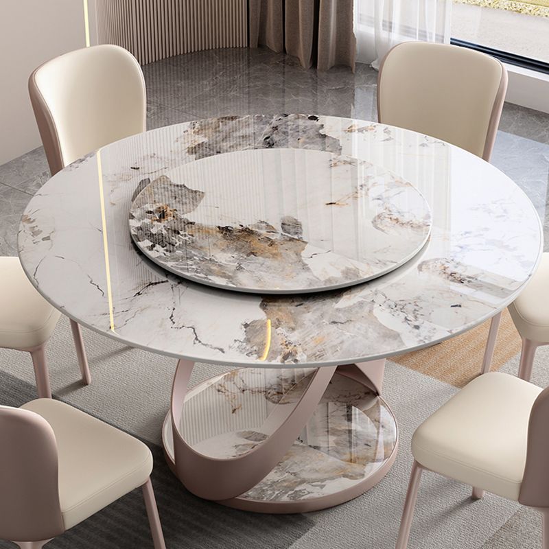 Nordic Glam Dining Round Table Dining Sintered Stone Table for Restaurant