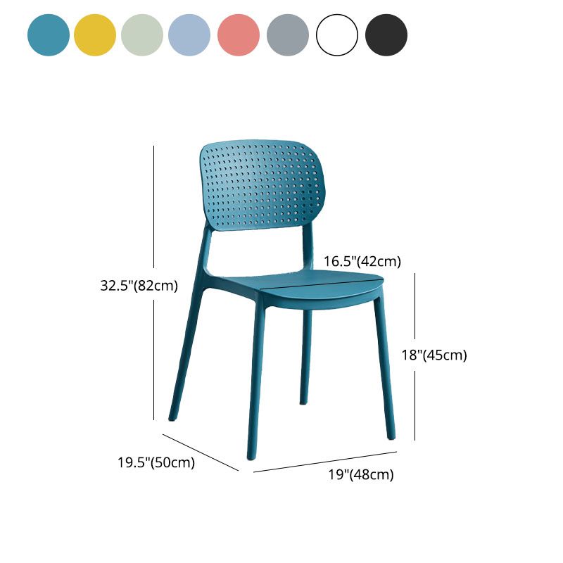 Minimalist Design Plastic Dining Armless Chair Open Back Dining Side Chairs