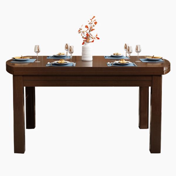 54.3''l Mesa de madera maciza moderna Mesa de comedor extensible con 4 patas Base