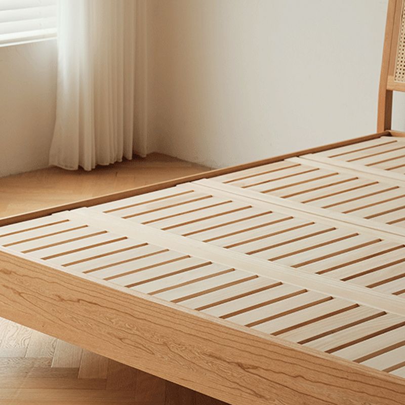 Classic Standard Bed Cherry Solid Color Bed Frame With Custom Gold Legs