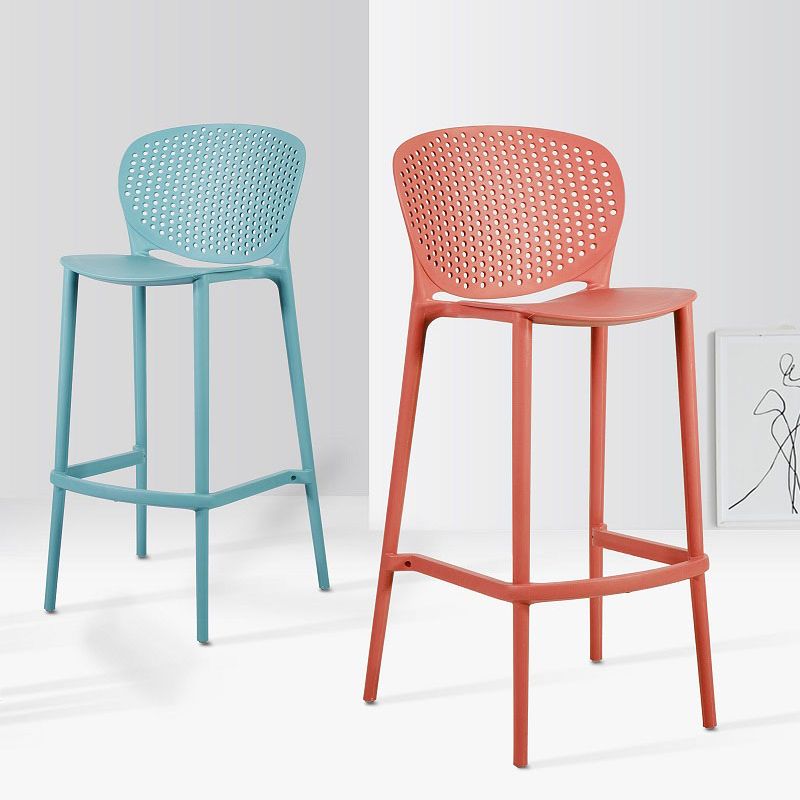 Contemporary Bar-stool Plastic Counter Bar Stool with Plastic Legs for Home