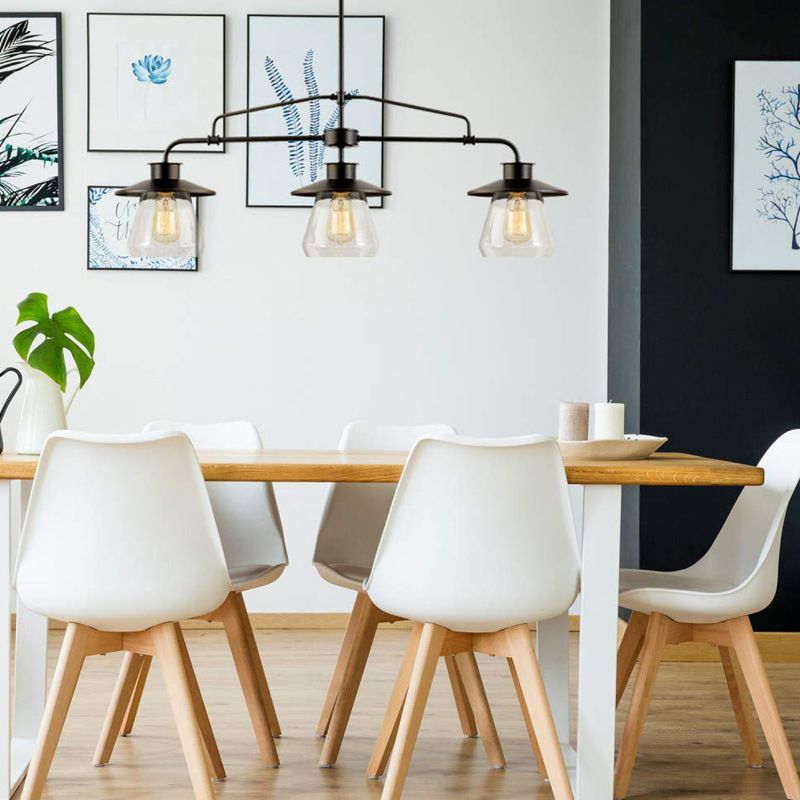 Diseño moderno de iluminación de la isla negra de 3 luces para el comedor