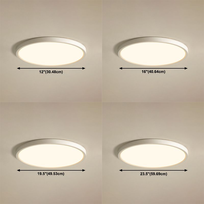 Round Ceiling Light Acrylic Simplicity LED Flush Mount Ceiling Lamp Fixture in White