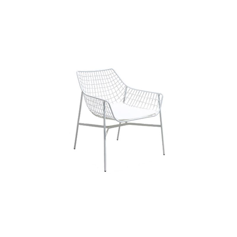 Industrial Metal Dining Armchair Water Resistant Armchair with Arm