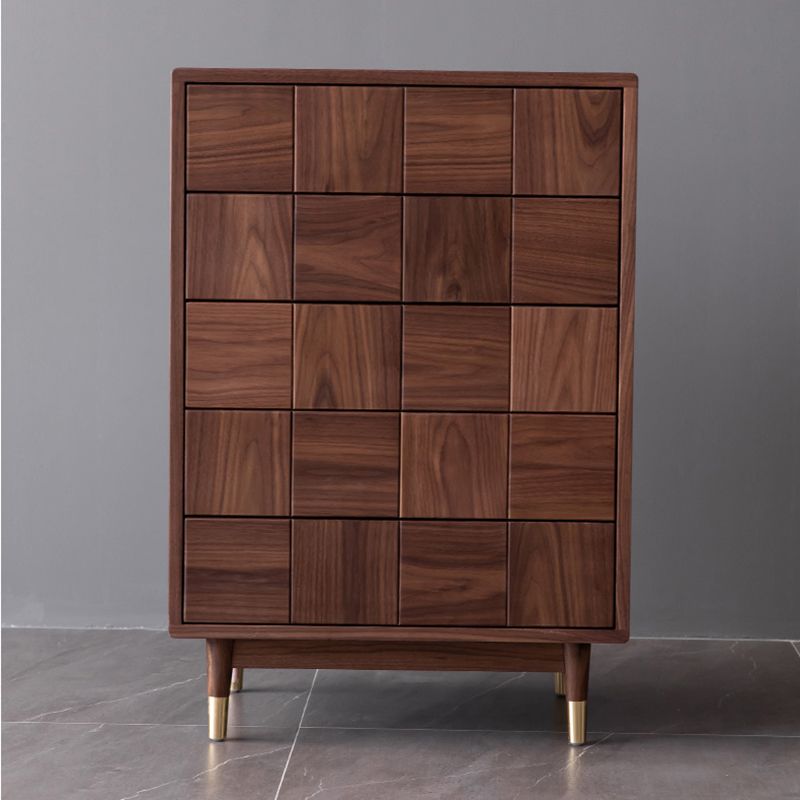 37.40" Tall Wood Accent Cabinet 5-Drawer Rectangular Accent Chest