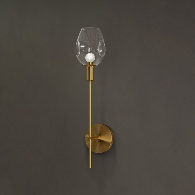 1 Light Wall Mounted Light Fixture Modern Wall Mounted Lighting in Gold