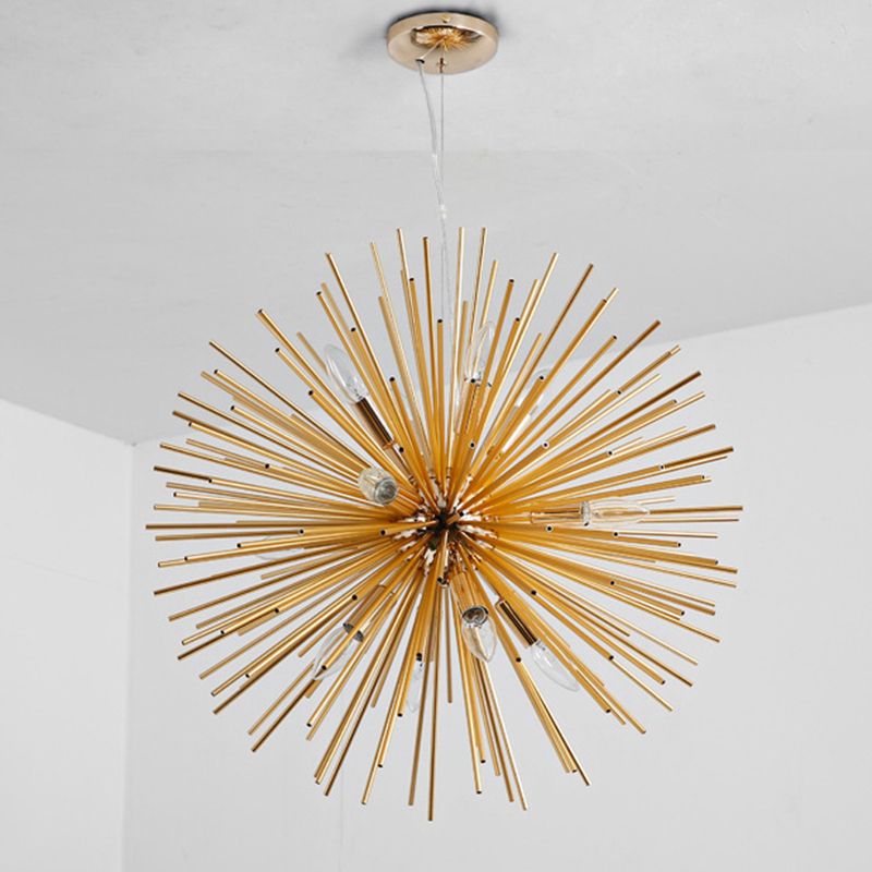 Simplicità post-moderna a 12 luci lampadario in alluminio dorato in alluminio a forma di lampada a sospensione creativa a forma di ristorante per il ristorante