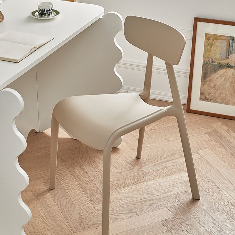 Nordic Open Back Side Chair Plastic Indoor Armless Chair for Dining Room