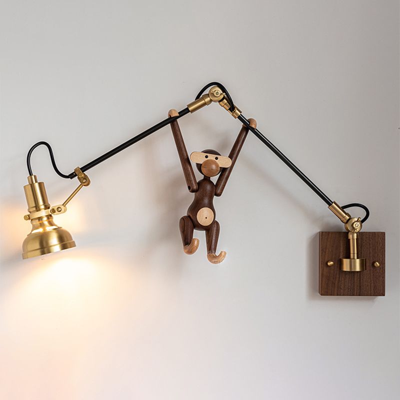 Goldene Metallwandlampe Leuchten Industrial Swing Arm Lampe für Schlafzimmer