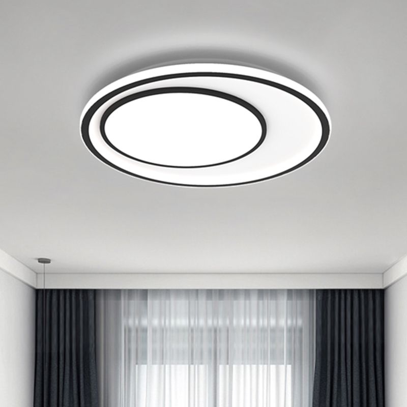 Metallo rotondo soffitto a incasso Nordic LED Flushmount Illuminazione in nero, 16,5 "/20,5" larghezza (la personalizzazione sarà di 7 giorni)