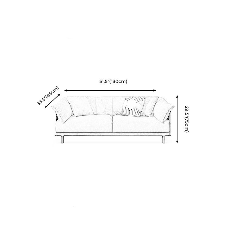 Stationary Cotton Living Room Pillow Top Arm Standard Cushions Seating