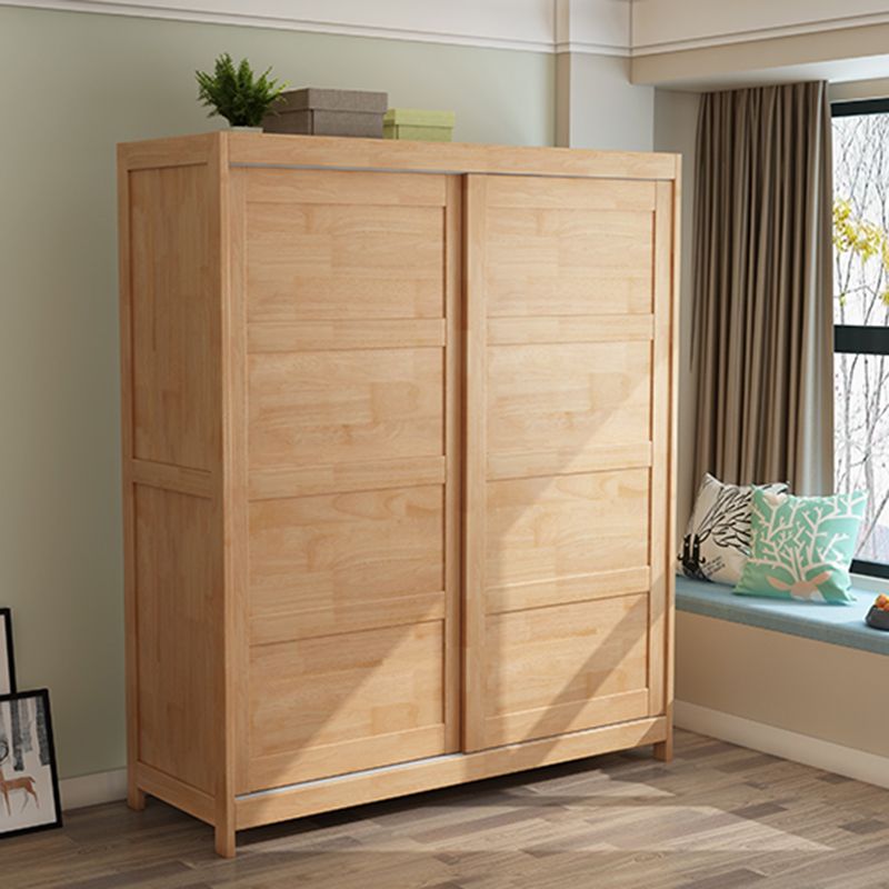Modern Style Wardrobe Cabinet Wood Clothes Rail Wardrobe Armoire with Shelves