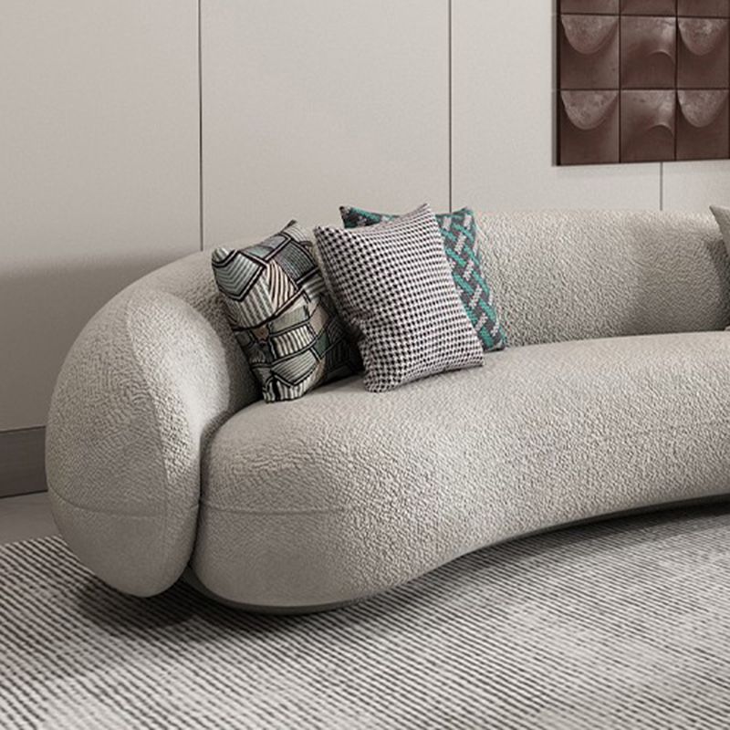 Wool Sloped Arm Sofa Contemporary Curved Sofa for Living Room, Apartment