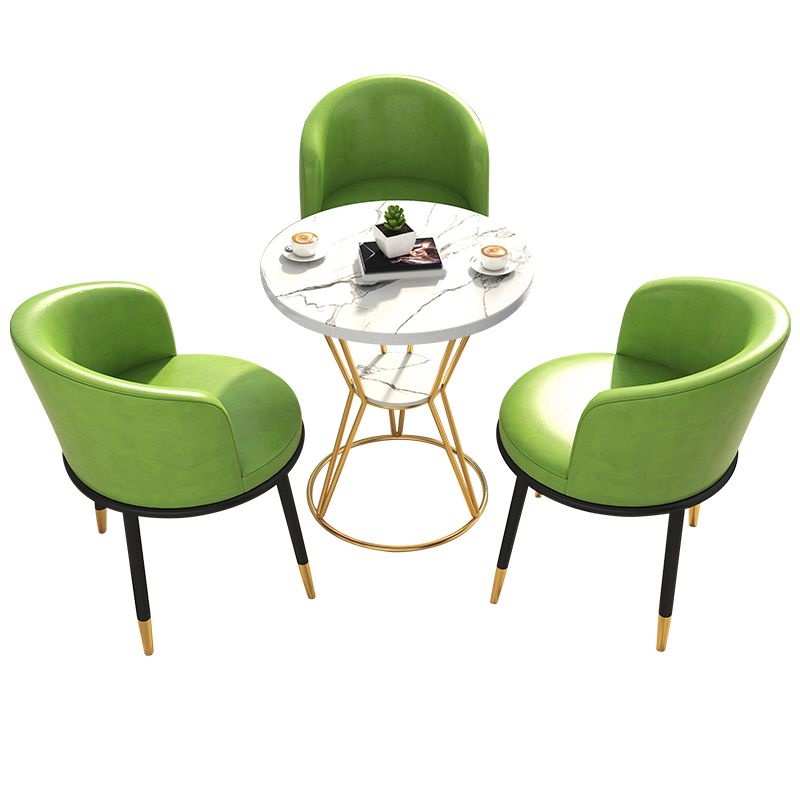 White Stone Top Dining Table Set 1/2/4 Pieces Modern Dinette Set