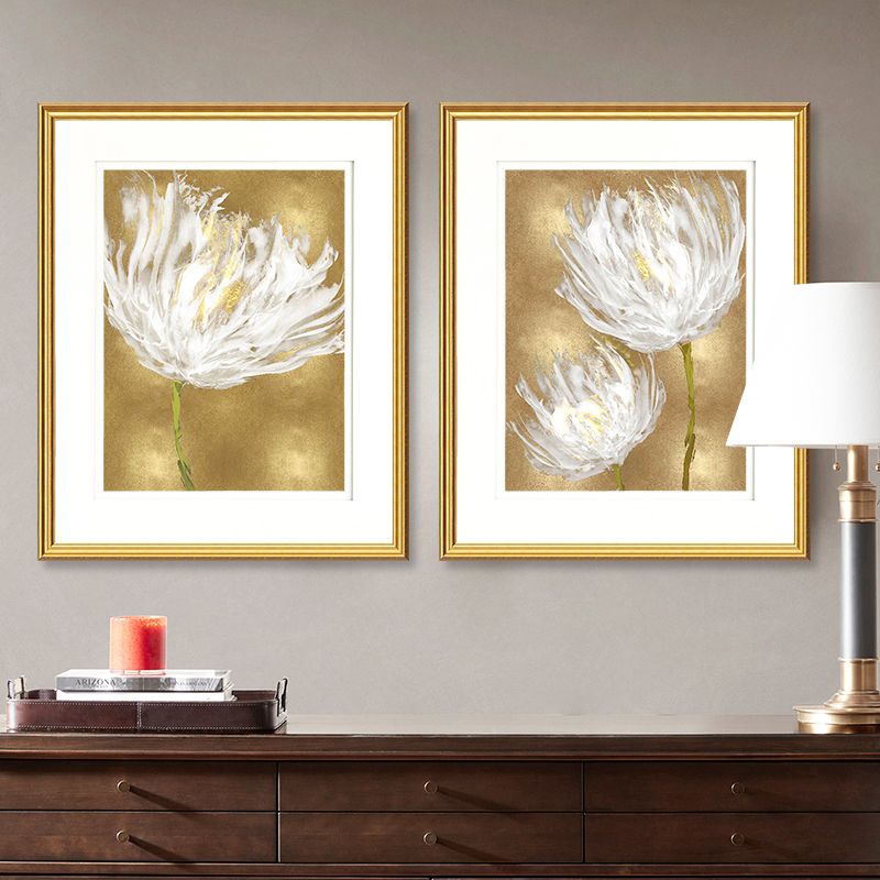 Peintures murales florales de couleur douce, toile texturée traditionnelle, Art mural pour chambre d'amis