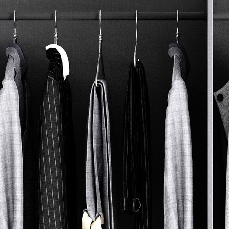 Engineered Wood Wardrobe Cabinet Modern Style Soft Close Doors Wardrobe Closet in Gray