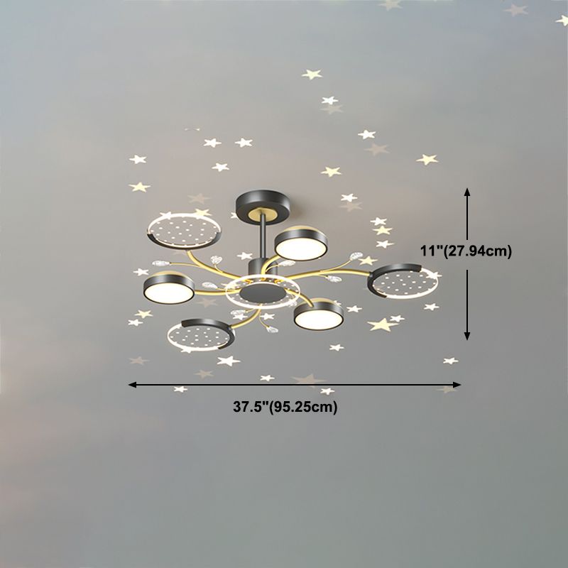 Modern Geometry Shade Metal Chandelier Lights Chandelier Lighting Fixtures in Black