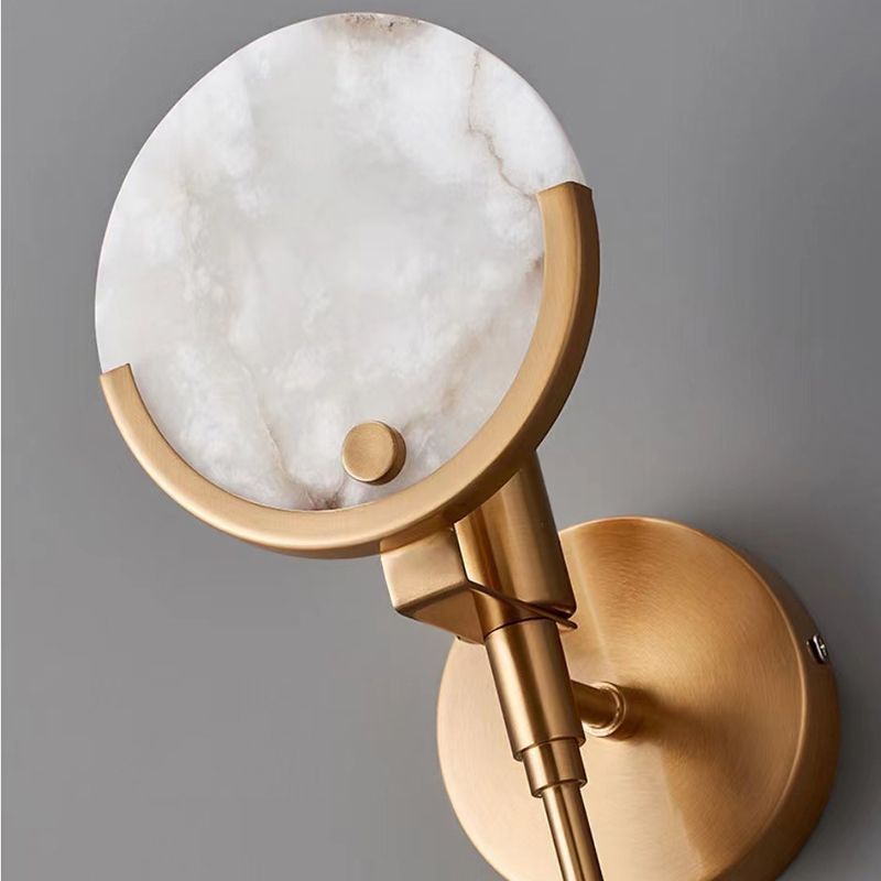 Single Golden Modernism Wall Mounted Sconce Shaded Wall Light for Dining Room