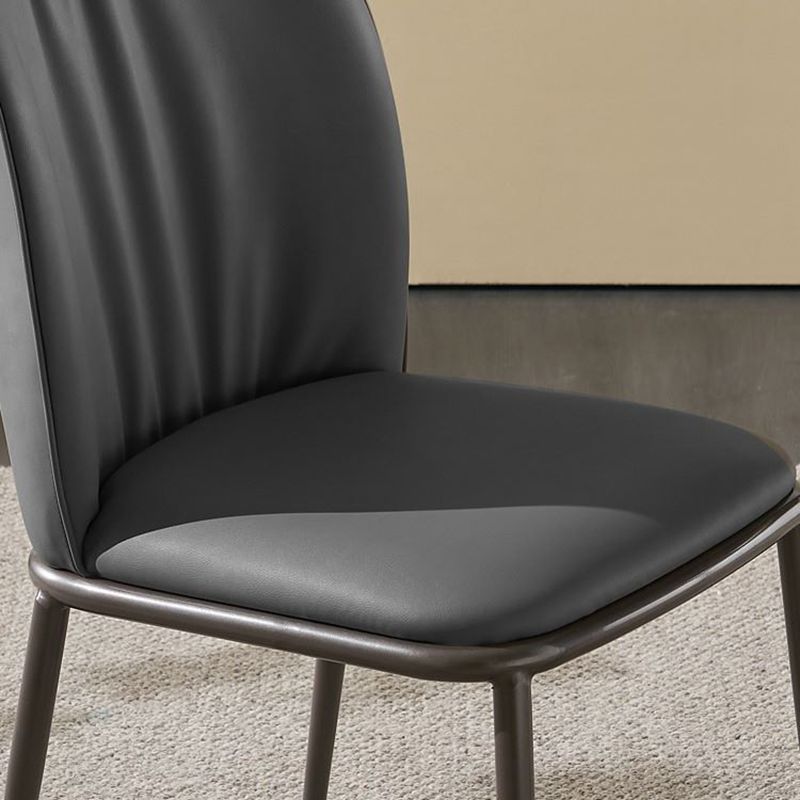 Contemporary Dining Chair Armless Dining Chairs with Metal Legs for Kitchen