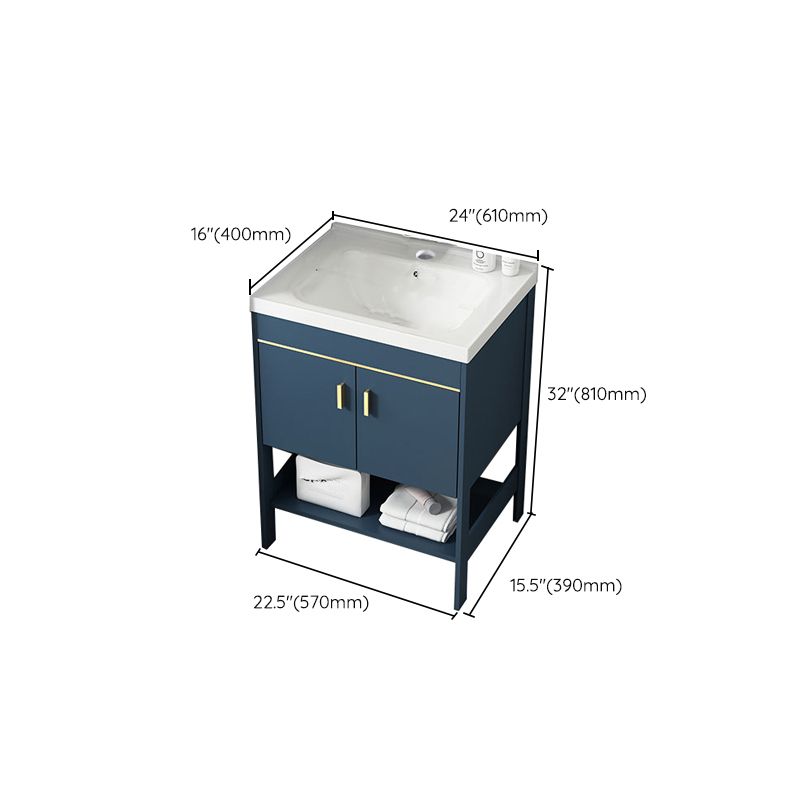 Contemporary Vanity Sink Mirror Cabinet Metal Vanity Cabinet with Storage Shelving