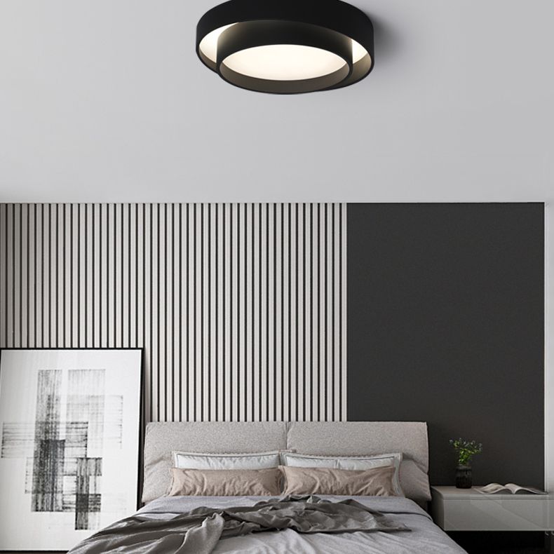 Gelakte ijzeren LED-inbouwarmatuur in moderne eenvoud acryl rond plafondarmatuur voor slaapkamer