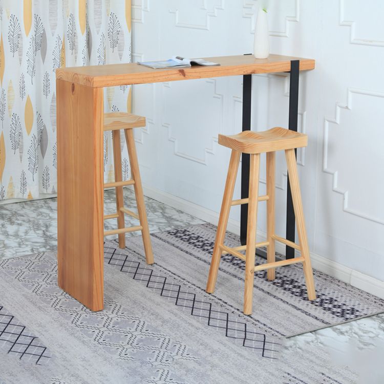 Industrial Solid Wood Bar Stool Backless Counter Stool for Indoor